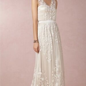 BHLDN Ivory Sian silk wedding dress